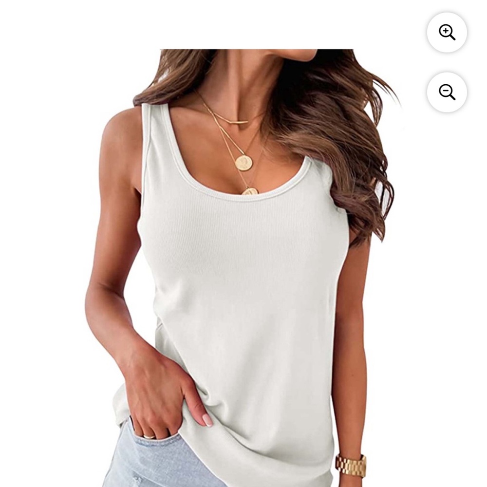 Women's White Sleeveless Top